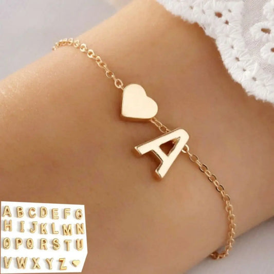 Initial Heart Bracelet